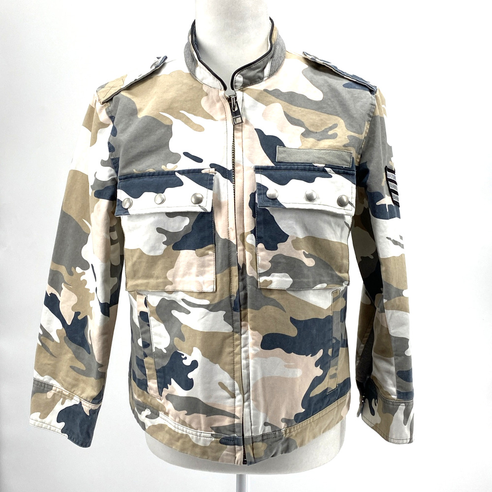 Zadig Voltaire Camo Jacket Womens Small Pink Grey Black Military Army